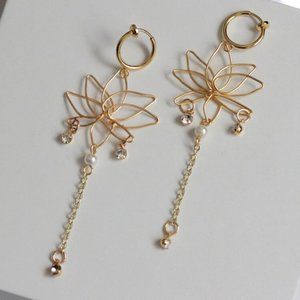 Clip-on Lotus Earrings